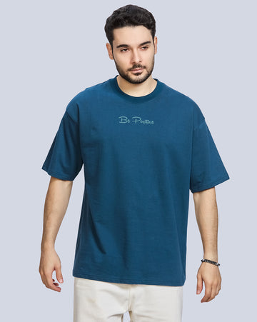 Airforce Round Neck Drop Shoulder Cotton T-Shirt
