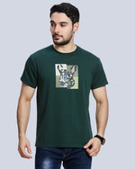 Olive Round Neck Cotton T-Shirt