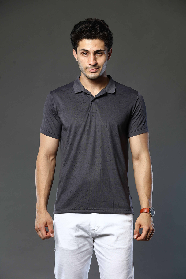 Printed Polo Neck T-Shirt