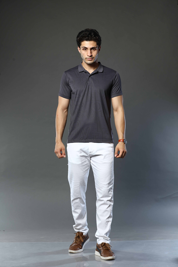 Printed Polo Neck T-Shirt