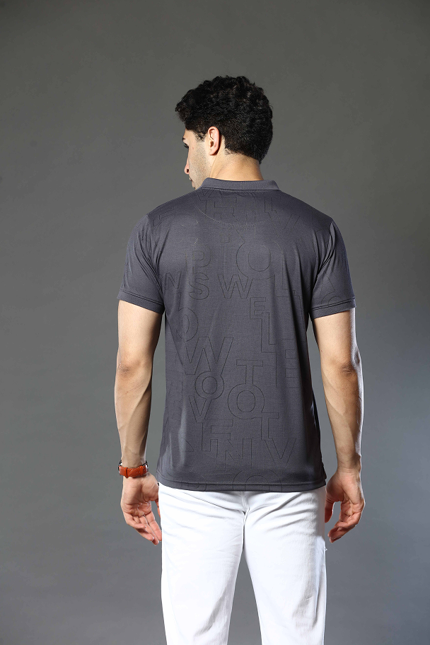 Printed Polo Neck T-Shirt
