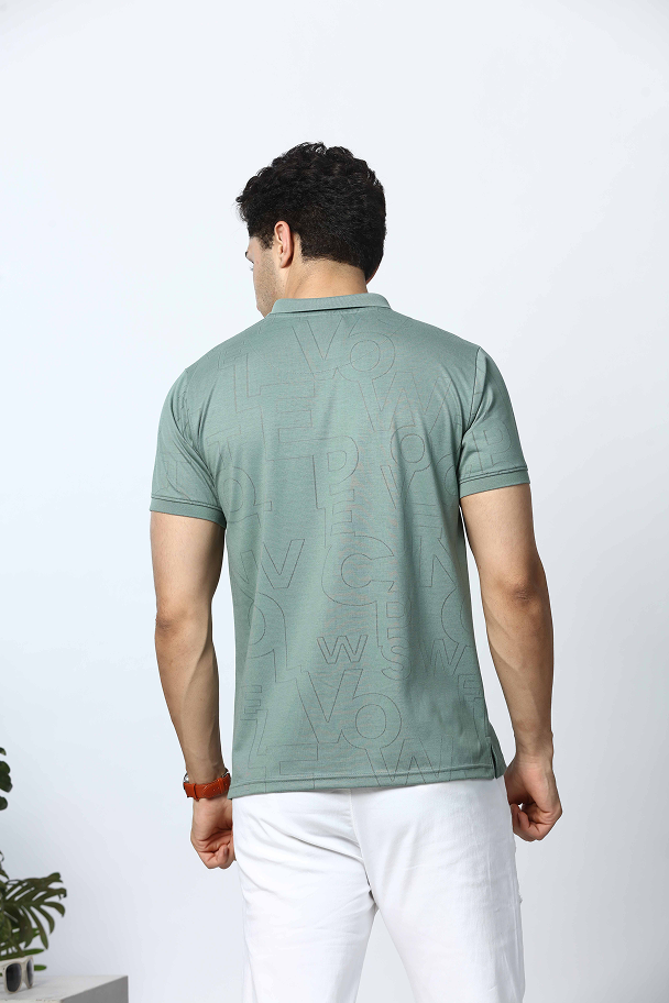 Printed Polo Neck T-Shirt
