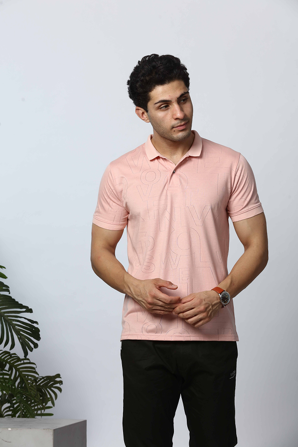 Printed Polo Neck T-Shirt