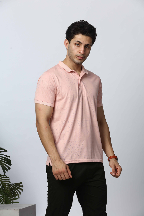Printed Polo Neck T-Shirt